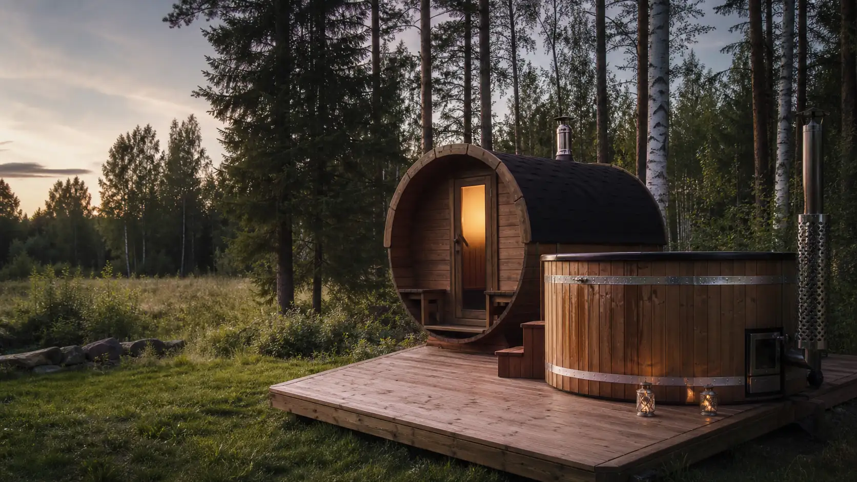 Sauna i balia ogrodowa