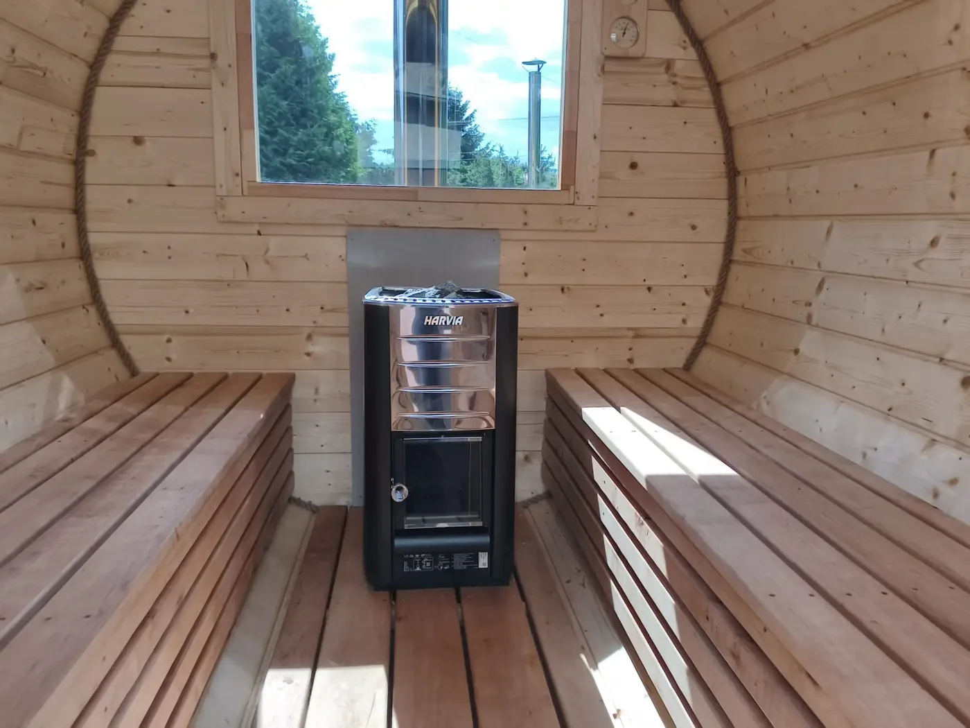 Sauna ogrodowa widok zewnętrzny